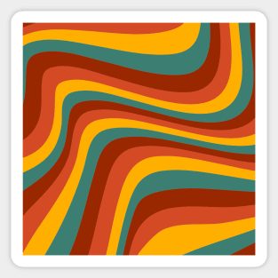 70's groovy wavy pattern Sticker